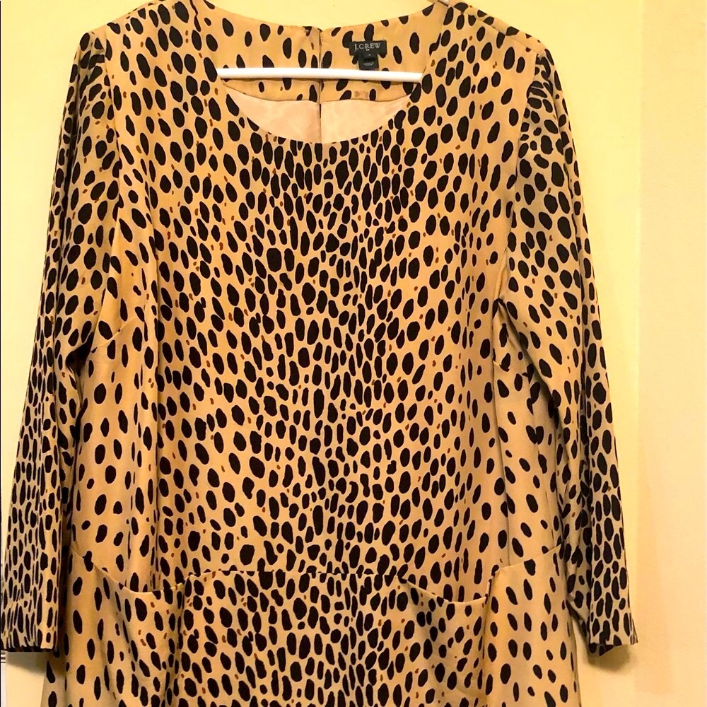 J Crew animal print shift dress
